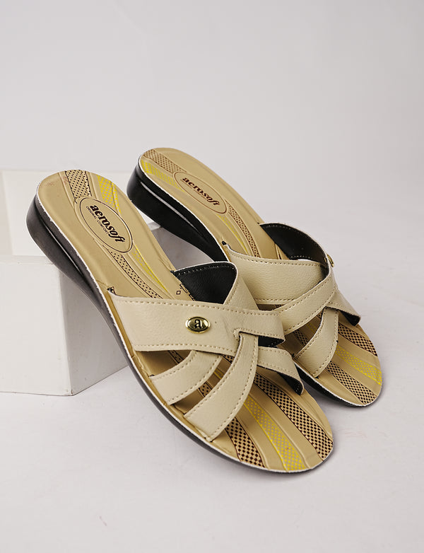 WOMEN SLIPPER LC-2010 CREAM