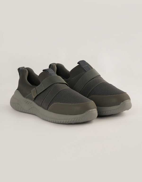 Charcoal Stride Slip-On Sneakers